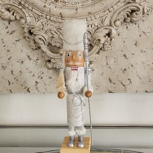 Elegant Silver and White Nutcracker Decor